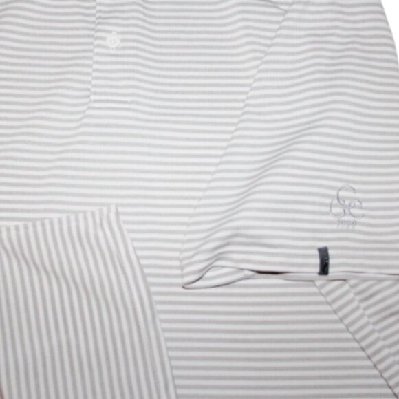Carolina Golf Club Kjus Striped Performance Golf Polo Shirt, Beige🏌️ - Picture 5 of 9
